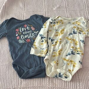 Koala Kids Blue and Cream Bodysuits